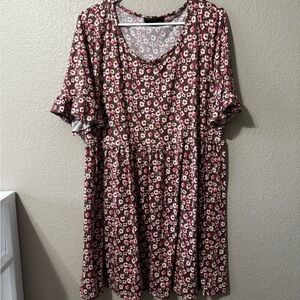 Vibe Pink and White Floral Mini Dress